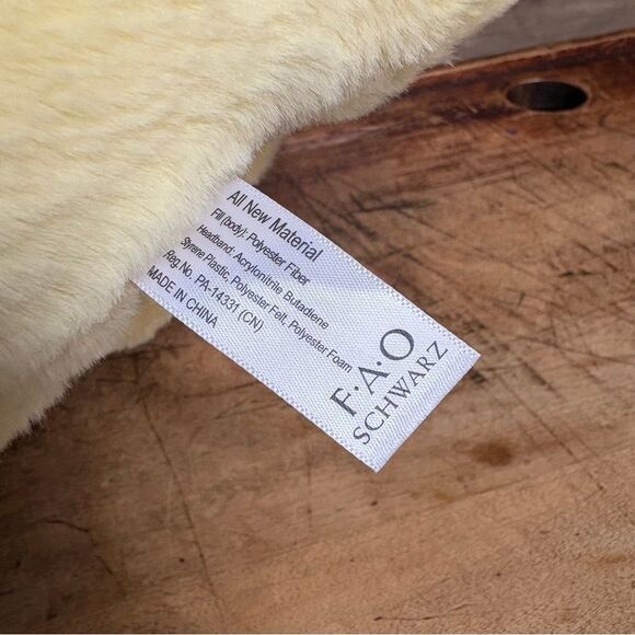 FAO Schwarz Stuffed Animal Plush Toy Yellow Lab Puppy Dog Heart Headband 12" - Picture 15 of 17